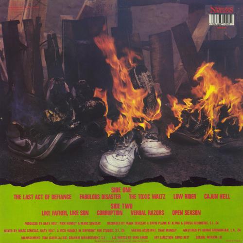 Exodus Fabulous Disaster UK vinyl LP album (LP record) (831385)